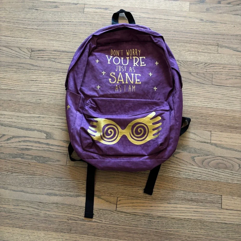 Harry Potter Luna Lovegood Purple Backpack Sane As I Am Spectrespecs Bag